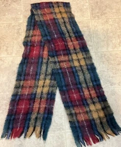 Vintage Highland Home Industries Wolle Schottland Wolle Mohair mehrfarbig kariert Schal - Bild 1 von 5