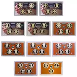 Set Dollaro Presidenziale 2007 - 2016 S Proof (dieci set) - Foto 1 di 1