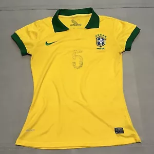 Nike Brazil Stadium Home Women Dri-Fit Soccer Yellow/Green Polo Shirt Kit-M-7964 - Picture 1 of 11