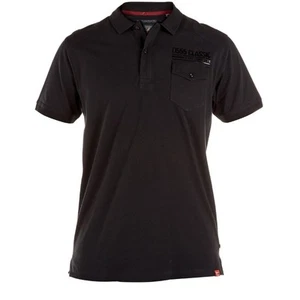 NEW D555 by Duke RED Men's Dallin S/Sleeve Polo Shirt with Pocket & Print, Black - Picture 1 of 1