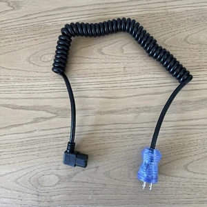 IEC 320 C13 3 Pin Angled Connector, Spiral Cord To Hospital Grade 3 Pin AC Plug - Picture 1 of 12