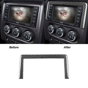 For Dodge Challenger Carbon Fiber Interior Radio Console Frame Cover Trim - Picture 1 of 7