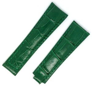 NEW 20MM GREEN LEATHER STRAP FOR ROLEX SUBMARINER / GMT / DAYTONA WATCH - Picture 1 of 1