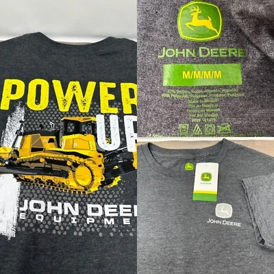 NWT John Deere Men's Medium Power Up T-Shirt Heathered Grey Short Sleeve Tee - Image 1 of 4