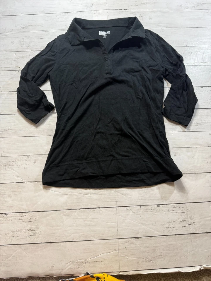 Camisa polo para mujer Chef Works Urban Collection negra manga larga cuello talla L Foto 1 de 4