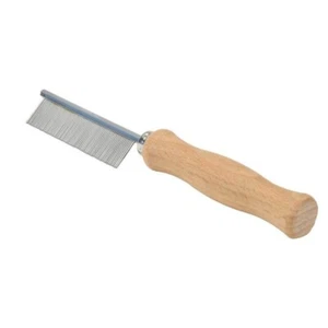 Safari Dog Flea Comb with Wooden Handle 6.5 in X 1 in - Picture 1 of 2