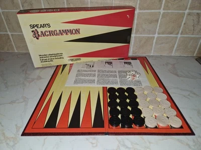 Spear's 1980 Vintage Backgammon Board Game Complete Set VGC - Image 1 of 4