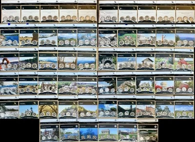 Complete Run 2010-21 56 America The Beautiful 25c 3 Coin Proof Uncirculated Sets - Image 1 of 4