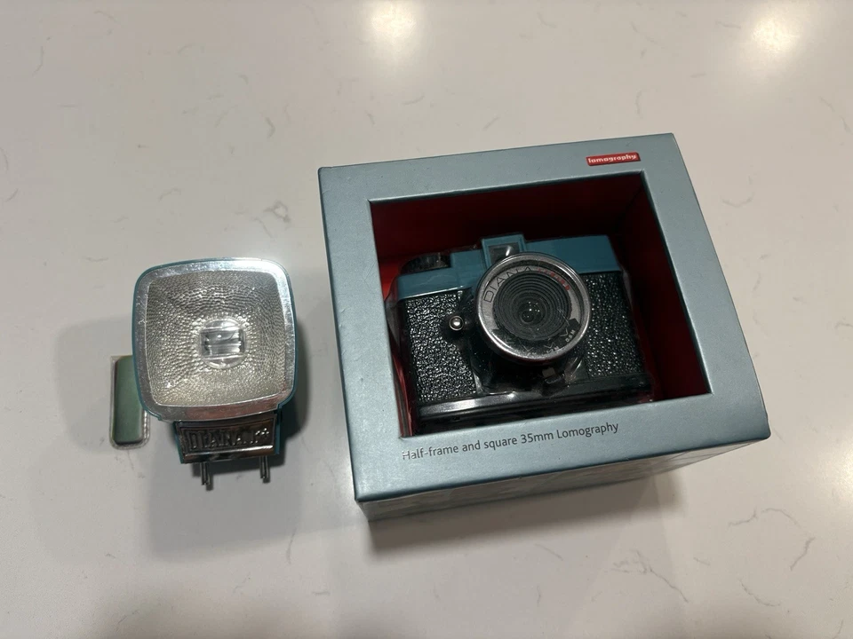 Lomo Diana F+ (Black and Blue) Medium Format Camera Kit Inc Flash - Image 1 of 1