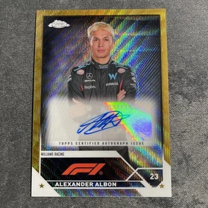 2023 Topps Chrome Formula 1 F1 Alexander Albon Gold Wave Auto CAC-AA /50 William - Picture 1 of 2