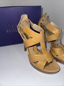 Stuart Weitzman Women’s Adobe Aniline Heels Size US 7.5 Patent Leather Clr Nude  - Picture 1 of 10