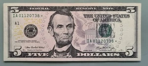 2006 Five Dollar Federal Reserve Note $5 STAR NOTE Circulated #96480 - Picture 1 of 2