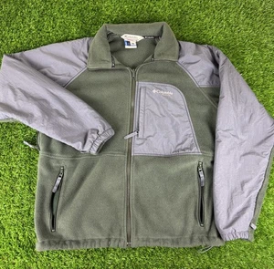 Chaqueta Columbia Vertex Para Hombre L Verde Gris Polar Cremallera Completa Exterior Intercambio - Imagen 1 de 7