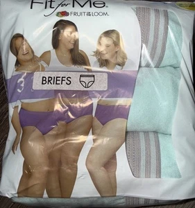 Fruit Of The Loom Women's Fit For Me Brief Underwear Panties 3-Pair Cotton ~ 11 - Picture 1 of 3