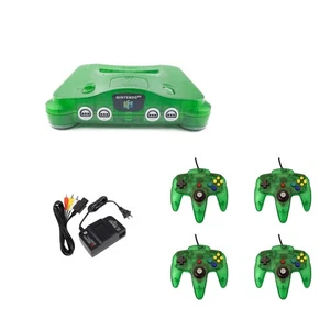 Nintendo 64 Jungle Green Console + Controllers + Cords Bundle | Funtastic Green! - Picture 1 of 7