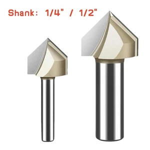 Ø1/4-11/4 1/4 V Nutfräser Hartmetall 90 Grad Holzbearbeitung Fräser 1/2 Schaft - Bild 1 von 23