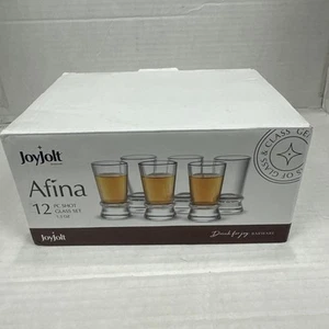 JoyJolt Afina Juego de 12 vasos de chupito base pesada nuevos en caja - Imagen 1 de 4