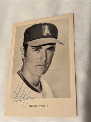 Autographed Nolan Ryan 1973 B & W Photo 3 1/2x4 1/2  Angels Very Rare - Image 1 of 3