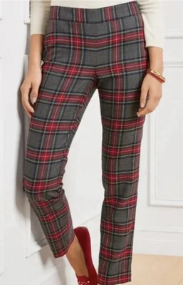 NWT Talbots Slim Ankle Women’s Size 16P Gray Bonfire Plaid Wool Blend Ankle Pant - Image 1 of 4