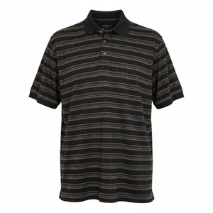 Michael Austin Golf Polo Shirt Men's Size Large Short Sleeves Black Brown - Picture 1 of 4