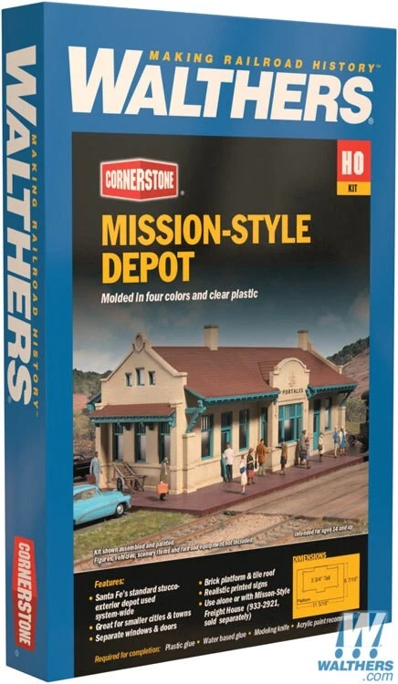 Walthers Cornerstone HO Scale Mission Style DEPOT Kit 933-2920