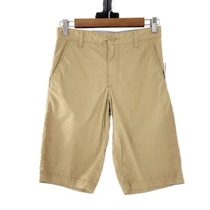Old Navy Khaki Bermuda Shorts 12 Regular Cotton Blend Chino Boys New Youth a - Picture 1 of 13