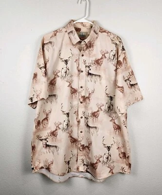 Camisa RedHead Para Hombre Talla XL Manga Corta Con Botones Estampado Ciervo Buck Exterior  Foto 1 de 4