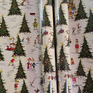 How The Grinch Stole Christmas Gift Wrap 45sqft 2 Rolls Wrapping Paper - Picture 1 of 1