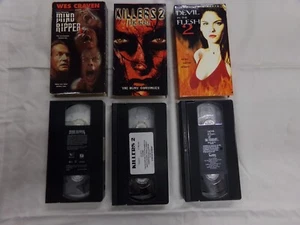 Lot of 3 Vintage VHS Horror Movies Devil in the Flesh 2, Killers 2, Mind Ripper - Picture 1 of 4