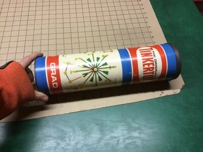 TINKERTOYS set 148 in tube, no instructions, probably not complete - Image 1 of 4