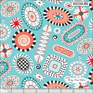 CONTEMPO'S, BENARTEX, FOLK ART FANTASY, 3134-84, AMANDA MURPHY, FABRIC BY 1/2 YD - Picture 1 of 1
