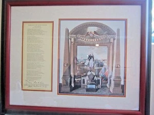 Edwin Markham 1932 Washington the Nation Builder Poem Signed by Author Framed - Picture 1 of 11