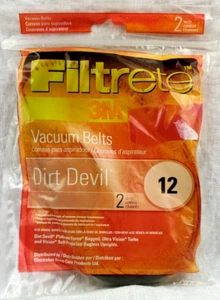 3M Filtrete 65012, Dirt Devil 12 Vakuumgurte, Tasche mit 2 Gürteln - Bild 1 von 2