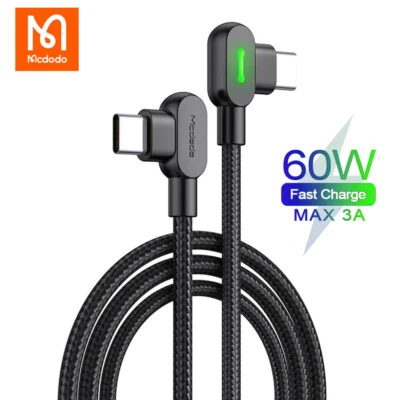 Mcdodo 60W  PD 3A 90° Type C To USB-C Cable Fast Charging Cable For Samsung - Image 1 of 4