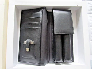 Calvin Klein Executive Schwarz Leder 2 Stück Zigarrenetui Etui Schneider - Bild 1 von 7