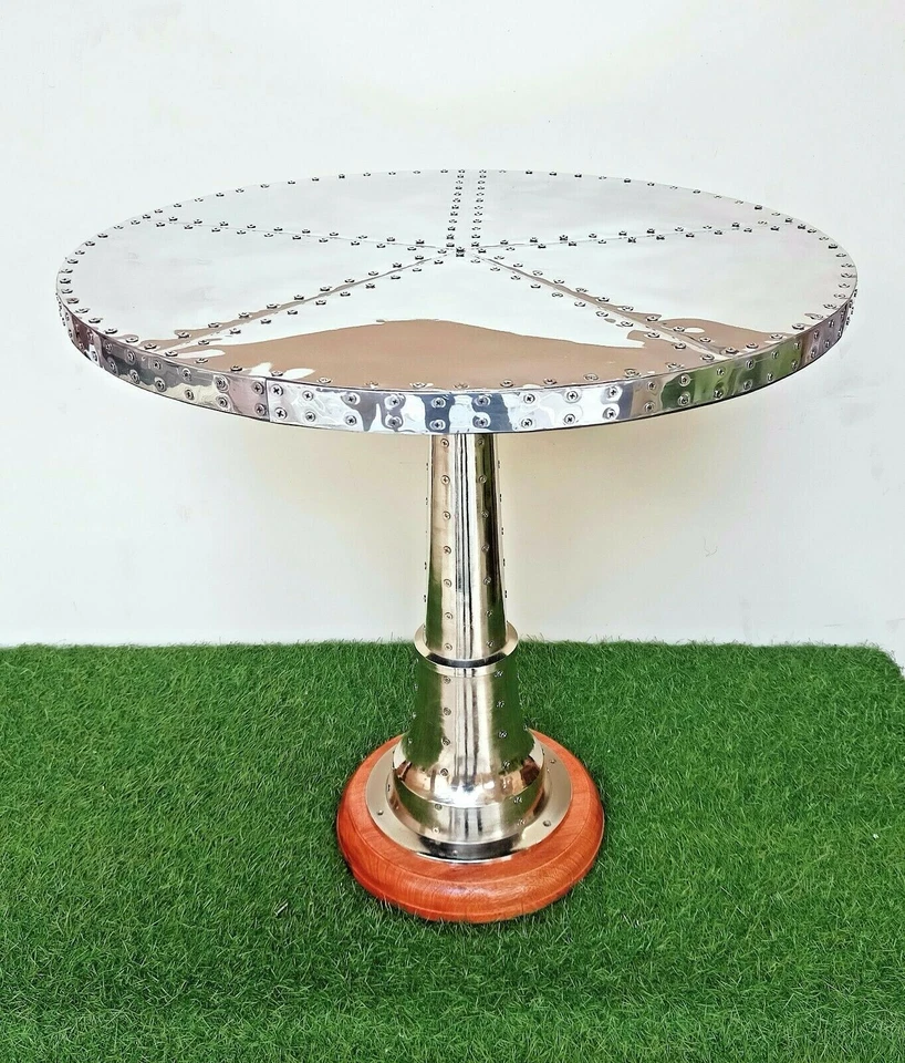 Vintage Aviator End Table Coffee Tea Cocktail Table Bar Restaurant Garden Home - Image 1 of 4