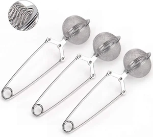 Snap Ball Tea Strainer, 3 Pack Premium Stainless Steel Tea Infuser with Handle - Picture 1 of 12