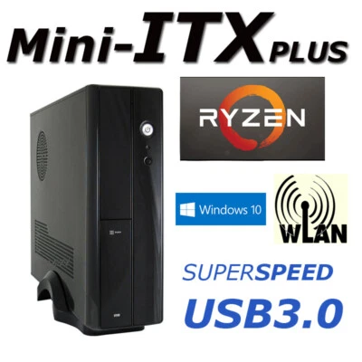 SC ELEKTRONIK SLIM PC AMD Ryzen 4300G 16GB DDR4 1TB SSD Win11 WLAN USB3.2 HDMI Computer