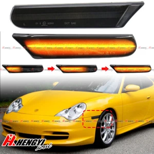 2x For 97-04 Porsche 911 996 986 Dynamic LED Side Marker Bumper Indicator Light - Picture 1 of 9
