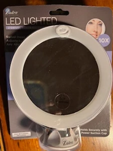 Zadro LED Lighted Z'Swivel Power Suction Mirror 10X Magnification Power 7.5"Tall - Picture 1 of 4