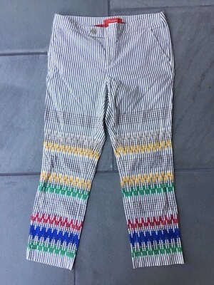 CARTONNIER white gray grey striped cropped pants 8 Medium M - Image 1 of 4