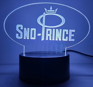 Sno-Prince Vintage Snowmobile Laser Engraved Acrylic Lighted Desktop Remote Sign - Picture 1 of 6