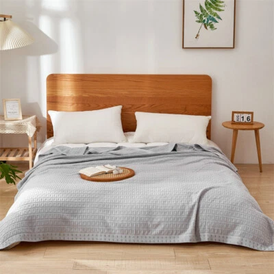 Towel Blanket 100% Cotton Blanket Vintage Terry Towel Quilt Cool Blanket Sheet - Image 1 of 4