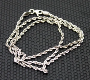 RCI 10K Solid White Gold Rope Twisted 2.30mm Thick Chain Necklace 18"in - Picture 1 of 7
