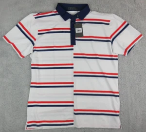 Mens G/FORE Short Sleeve Polo Shirt Size XXL Golf Striped White Red Blue New - Picture 1 of 8