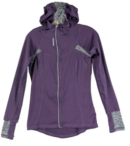 Reebok Purple Grey Athletic Track Hooded Jacket Running Workout Stretch Women XS - Picture 1 of 8
