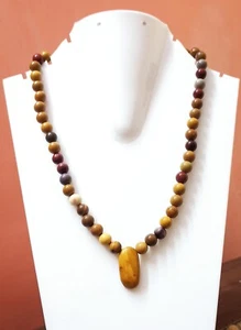 Mookaite Natural Beads Necklace Mala Handmade 8mm Beads Gemstone Semi Precious  - Picture 1 of 3