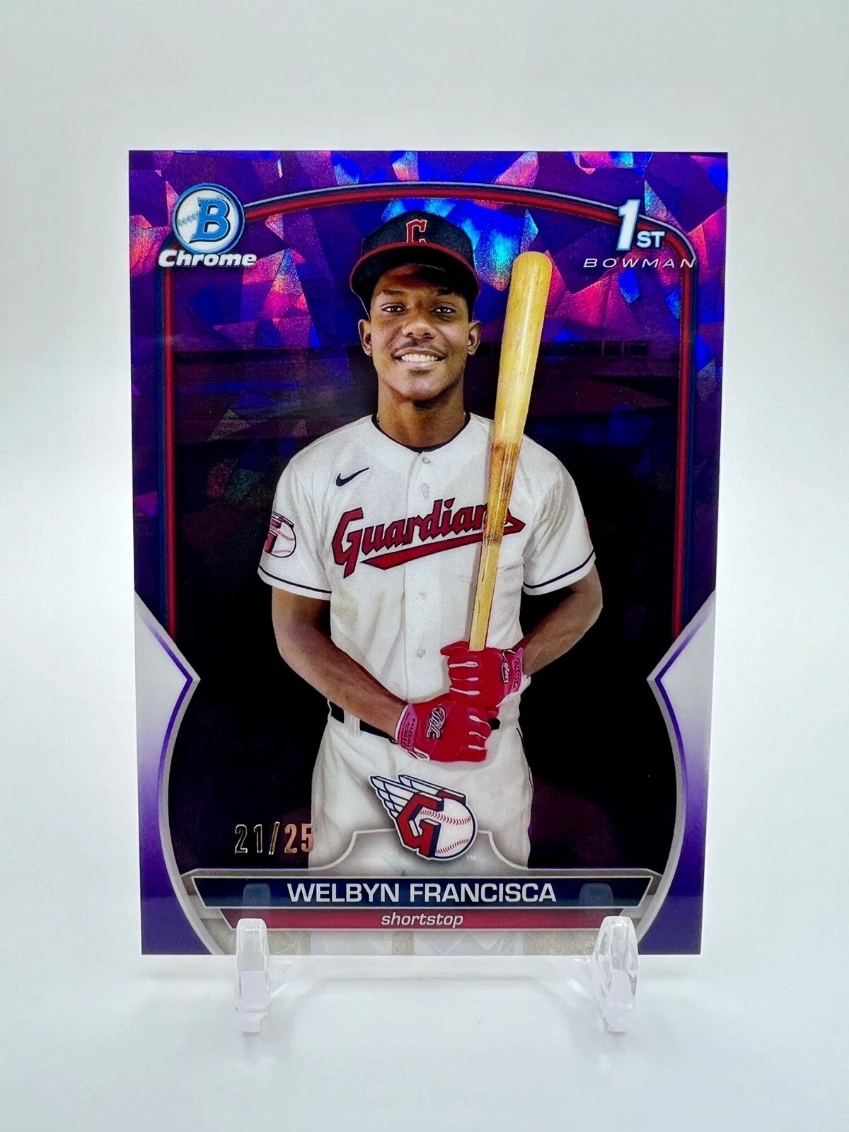 Welbyn Francisca 2023 Bowman Chrome Sapphire 1st Purple /25 - Guardians #BCP-228
