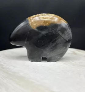 Navajo Septarian Black & Brown Bear Fetish 3.5” X 2.75” - Picture 1 of 5