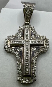 Sterling Silver Enclosed Cross Pendant (25.6g) - Picture 1 of 7